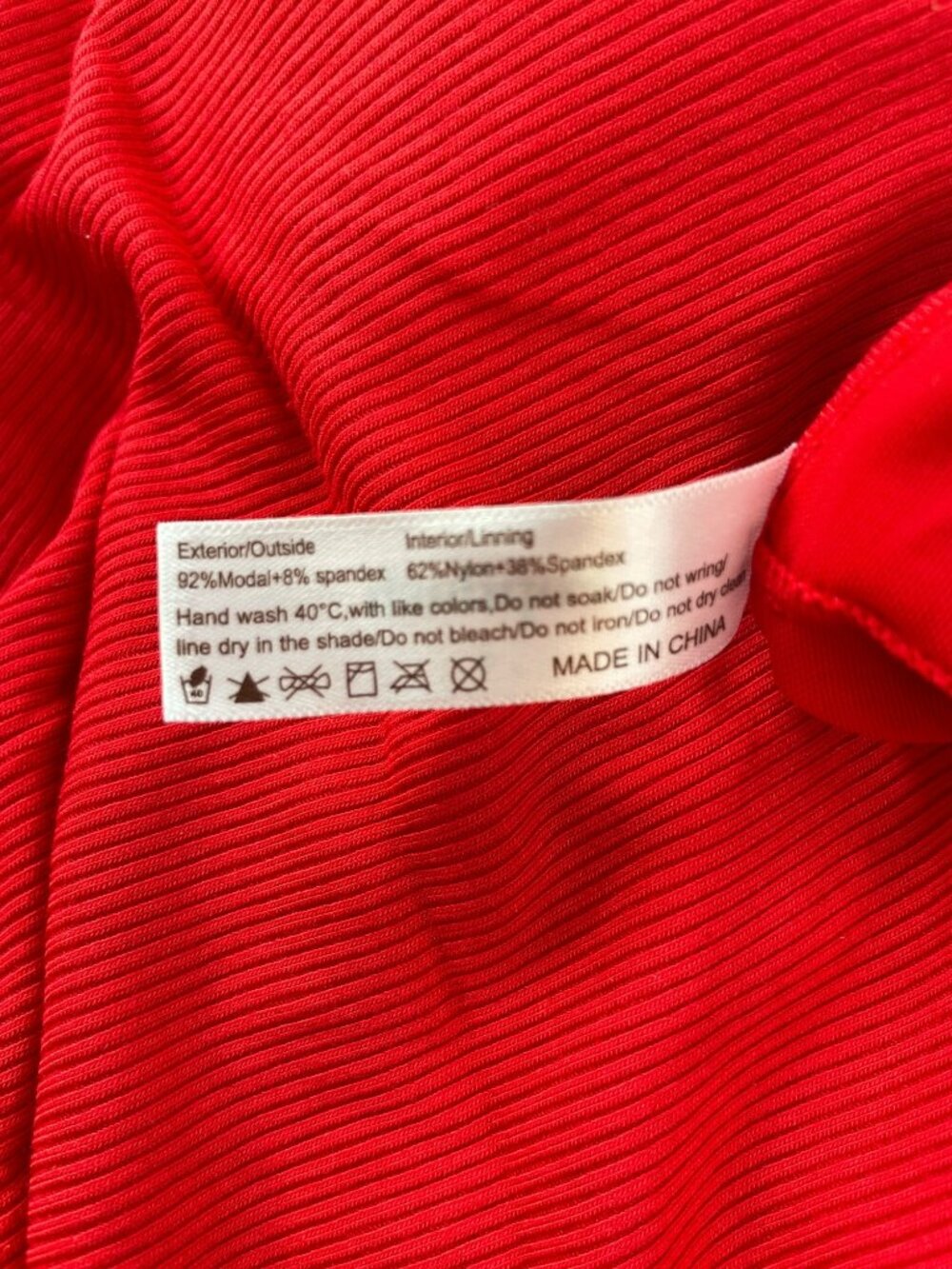 Popilush Built-In Bra Shapewear Red Ribbed Midi Dress Built-in-Shorts Size M NWT - Picture 9 of 9